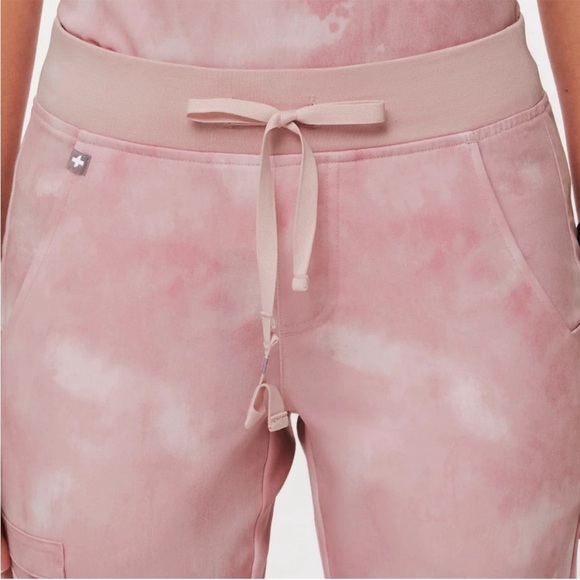 Womens New Figs High Waisted Zamora W Yoga Jogger Scrub Pants Marbled Rose 3XLP - Picture 3 of 11